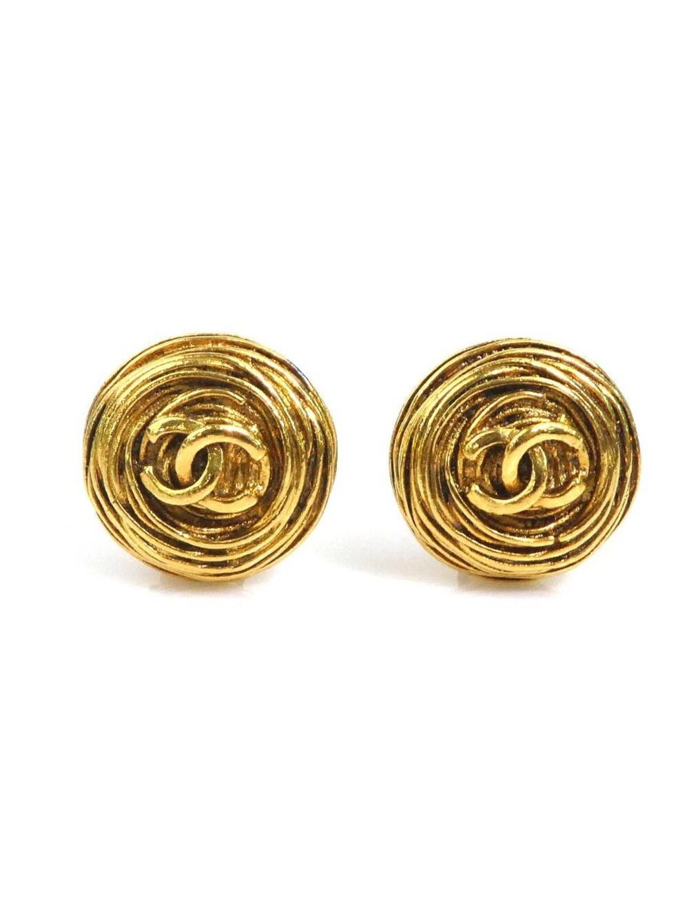 Chanel Cc Logo Clip-On Earrings Gold- #377872C53B